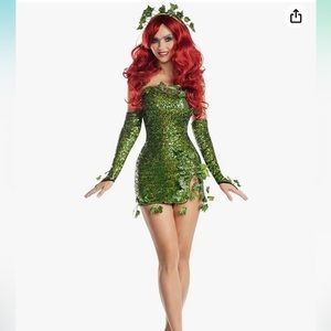 NEW Party King Women's Poisonous Villain Poison Ivy Dress Set Size Medium